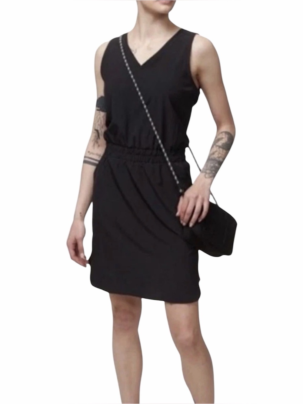 Kavu Ensenada Black Sleeveless Dress Elastic Waist Pocket Athleisure Gorpcore M